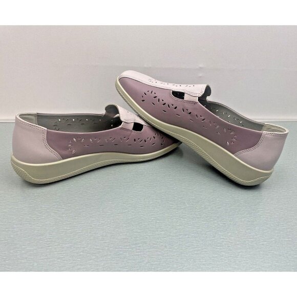 HOTTER Rimini Purple Women's  Leather Loafer Comfort Slip On Shoes, Size 11 - Picture 9 of 16